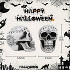 Resin Skull Decoration Halloween  Human Head Skeleton Model Sculpture Home Decor
