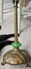 Uranium Jadeite Akro Agate Art Deco Bronze Table Lamp Handel Bradley Hubbard