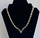 Vtg Mexico 925 Sterling Silver Chevron Link Choker Collar Necklace 70 Grams Cii