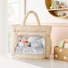 Quilted Diaper Backpack Tote - Light Tan - Cloud Island
