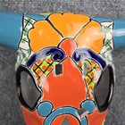Talavera Longhorn Skull Mexican Pottery Folk Art 11  Southwest Home Decor