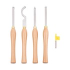 4pack Mini Carbide Tipped Wood Lathe Turning Tools Diamond Round Square