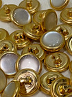 Vintage Faux Pearl Gold Tone Shank Back Plastic Buttons Lot Of 50