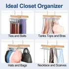 20 Hooks Belt Tie Hanger Space Saving For Closet  2 In 1 Belt Ties Racks