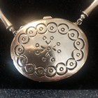 Vintage  Estee  Lauder 1973 Moonsilver Solid  Perfume Locket Pendant Necklace