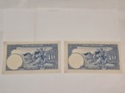 China 1942 10 Yuan Banknote Pair Consecutive Serial Numbers Central Bank Ww2 Era