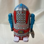 Vintage Sanko Mr  Atomic Tin Toy Robot Wind-up Made In Japan W original Box