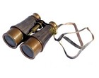 19 s Century Nautical Naval Brass Victorian Binoculars Leather Strap Sailor Gift