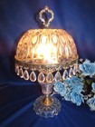 Vintage Michelotti Crystal Clear Glass With Prisms Boudoir Table Lamp 17  Tall