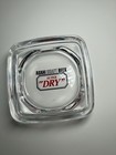 Vintage Asahi Draft Beer Super Dry Clear Glass Square Ashtray Barware Promo 4   