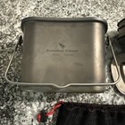Boundless Voyage Titanium Mess Kit Camping Open Fire Cookware Set W  Storage Bag
