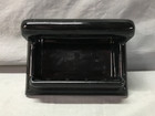 Vtg Black Porcelain Justrite Soap Holder Grab Bar Tile In Mount Old 1032-25b