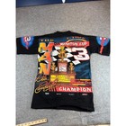 Vtg 90s Nascar Dale Earnhardt The Intimidator Racing Shirt Mens Medium Black Aop