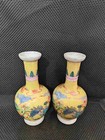 A Pair Chinese Pastel Porcelain Hand Painted Exquisite Figures Vases 14316