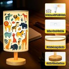 Safari Animal Kids Bedside Table Lamp For Bedroom  3 Colors Nightstand Light    