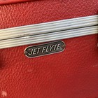 Vintage Red Train Case Hardshell Makeup Cosmetic Luggage Jet Flyte Mid Century