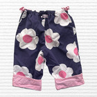 Vintage Gymboree Girls Flower Power Capris Blue Pink White Cuffs no Cuffs Size 4