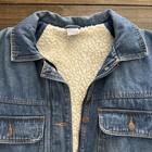 Vintage Denim Jacket Sherpa Lining Zip Button Closure L Unbranded Hong Kong