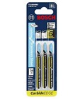 Bosch T118ahm3 3-pack 24 Tpi Carbide Edge Jigsaw Blades For Stainless Steel
