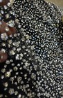 Rhinestones  Beaded Fabric Material For Elegant Bridal Lace Fabric By The Yard