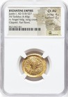 Gold Justin I 518-527 Ad  Byzantine Empire Roman Av Solidus Coin  Rare Ngc Ch Au