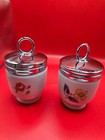 Vintage Royal Worcester England Egg Coddlers X2 Roses And Florals