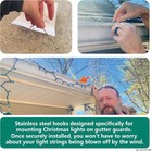 Naceture 50 Pack Stainless Steel Gutter Clips     Heavy Duty Light Hooks Sliver 