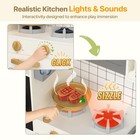 Play Kitchen For Kids  Real Lights  Sounds  Wooden Pretend Play Set