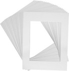 Studio 500   8x10  White Mat Set 25pc 8x10 White Mats  Clear Bags  White Backing