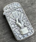 Antique Silverplate Poker Hand Playing Cards Gambling Match Safe Vesta Case