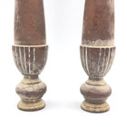 Pair Antique Cast Iron Balusters Spindles Architectural Salvage Rustic Finials