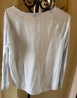French Connection Pale Blue Raglan Long Sleeve Semi-sheer T-shirt Top Sz S