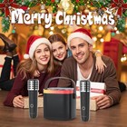 Karaoke Machine With 2 Wireless Microphones And Base  Mini Bluetooth Singing   