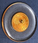 Fabulous Unusual Large Lucite Embedded Penny Button  409