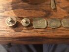 Vtg Apothecary Scale With Weights Antique Wood Box Equal Arm Balance Medicine V6