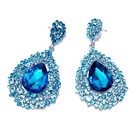 Aqua Crystal Bridesmaid Rhinestone Chandelier Drop Earrings 3 In Jewelry