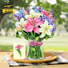 Pop Up Bouquet Card  Lillies   Lupines  12 Inch Paper Flowers 3d Popup Cards Wit