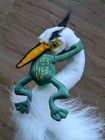 Vintage 1999 Hansa  don t Ever Give Up  Frog   Heron Motivational Plush 24  Nwt