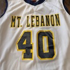 Vintage Mt Lebanon Basketball Jersey White Royal Blue Men s Size Xl  40 Usa Made