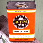 Vintage Boyd s Spices Cream Of Tartar  Tin Can 1 Lb Portland Seattle Spokane