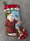 Bucilla Stocking    santa   s Midnight Snack    Finished fully Lined