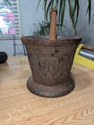 Large Rare Antique 19th Century Mortar And Pestle 44 Lbs Art Deco Design