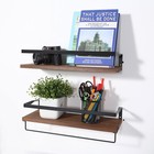 Floating Shelves wall Mounted Set Of 2 Rustic Wood Shelves Storage For Bedroom