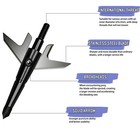 12pcs Black Swhacker Broadheads 100 Grain 1 75  Cut Compound Bow Crossbow Tips