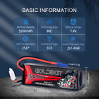 2pcs 5200mah 2s 7 4v 80c Ec5 Plug Rc Lipo Battery Hardcase For Rc Car Boat Buggy