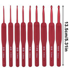 9pcs Crochet Hooks With Ergonomic Handles  Extra Long Knitting Needles Set - New