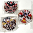 Vtg Chinese Theater Opera Face Masks Mini Ceramic Plate Magnets Lot Set 5 New