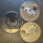 United Arab Emarites 50 Dirhams Silver Unc Coins - Lot Of 3 2001  2002 And 2003