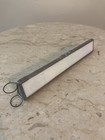 Vintage Stained Leaded Glass Triangle Kaleidoscope White Iridescent Metal Detail