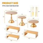 8 Pieces Gold Cake Stand Set  Dessert Table Display Set  Cupcake Stand Combo